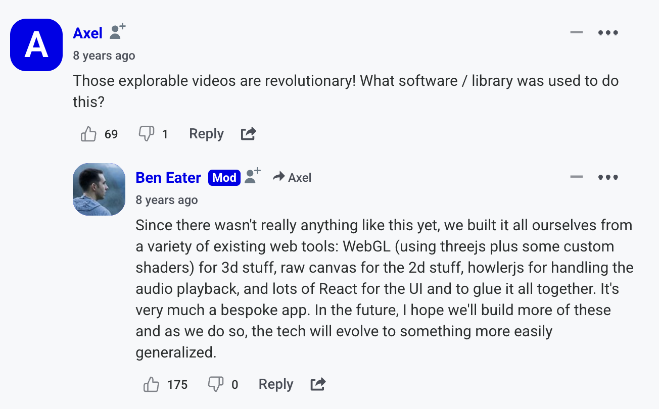 Ben Eater's comment